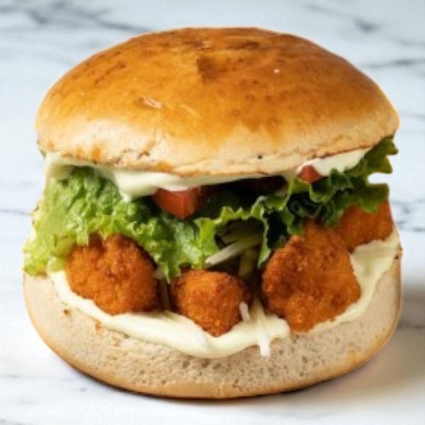 Burger με Κοτομοπουκιές