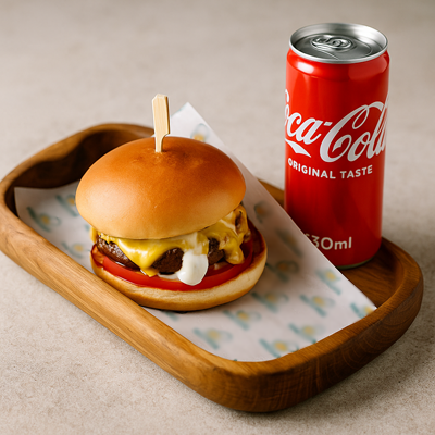 Classic Hamburger + Αναψυκτικό 330ml 
