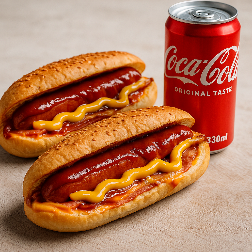 2 Hot Dog Classic + Αναψυκτικό 330ml